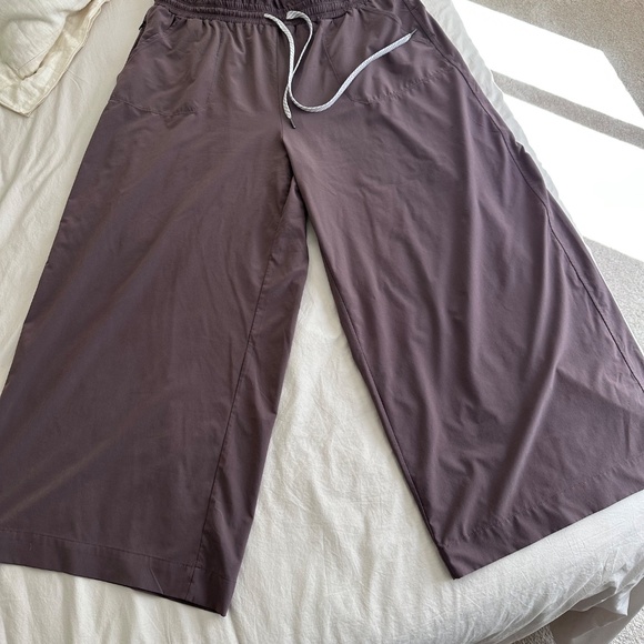 Zella Getaway Hight Waisted Drawstring Wide Leg Pant EUC Dusty Rose - Picture 5 of 7